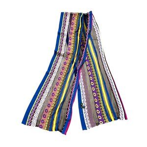 T Women's Wrap Scarf Colorful Knit Sheer Multicolor Stripes Dots Boho Summer